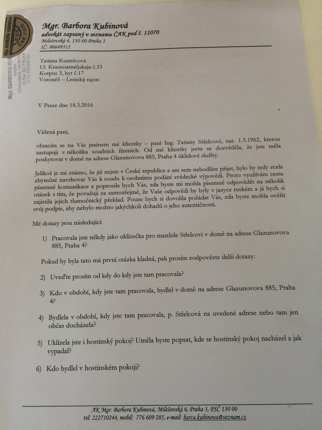 Milostny dopis-otazky a odpovedi pani Bojko, ktera u nas pracovala a nasla "udajny dopis"